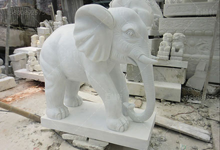 汉白玉大象、汉白玉石雕象（1米）