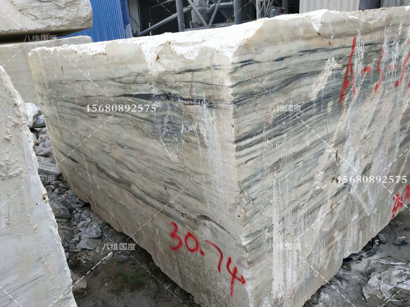 大理石山水画荒料原料