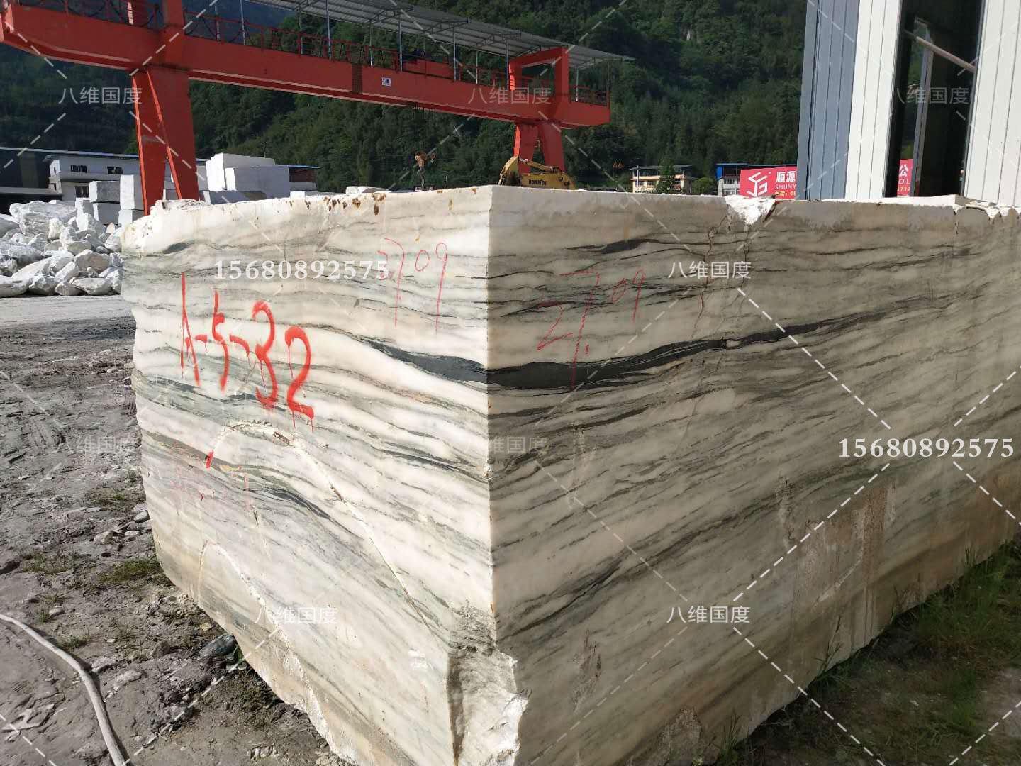 大理石山水画荒料原料