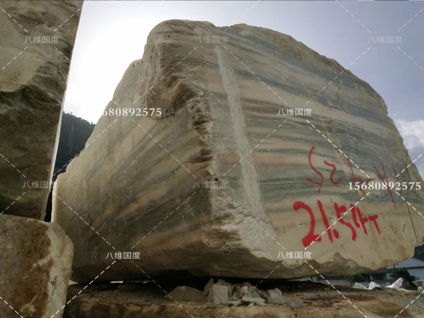 大理石山水画荒料原料