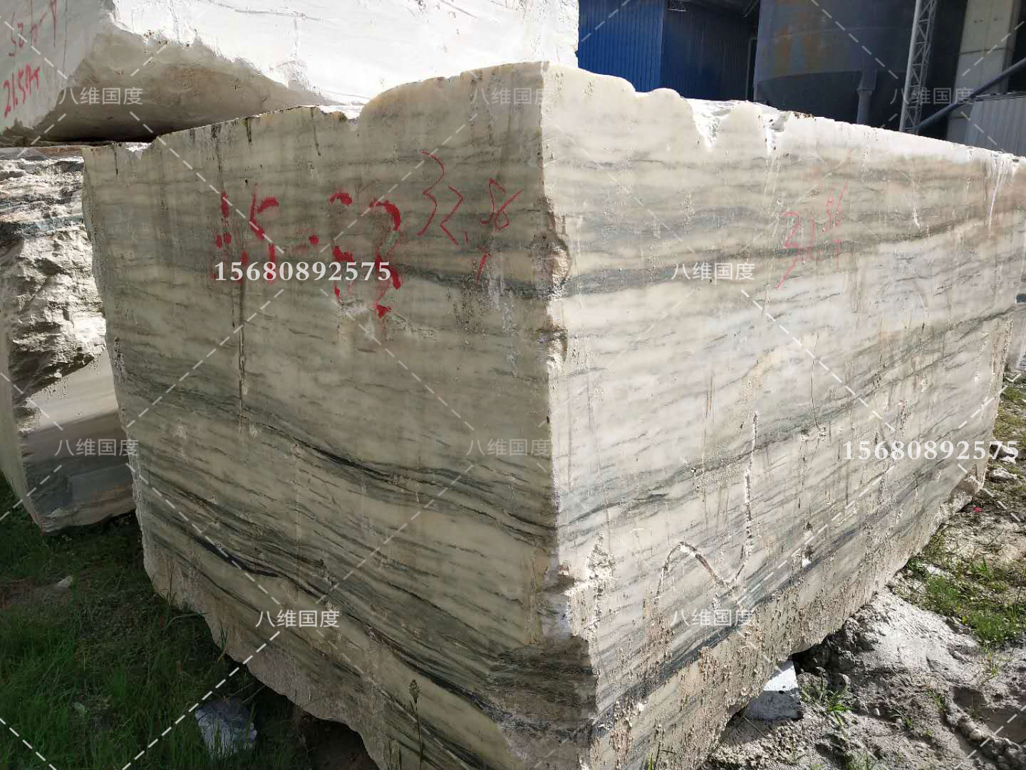 大理石山水画荒料原料