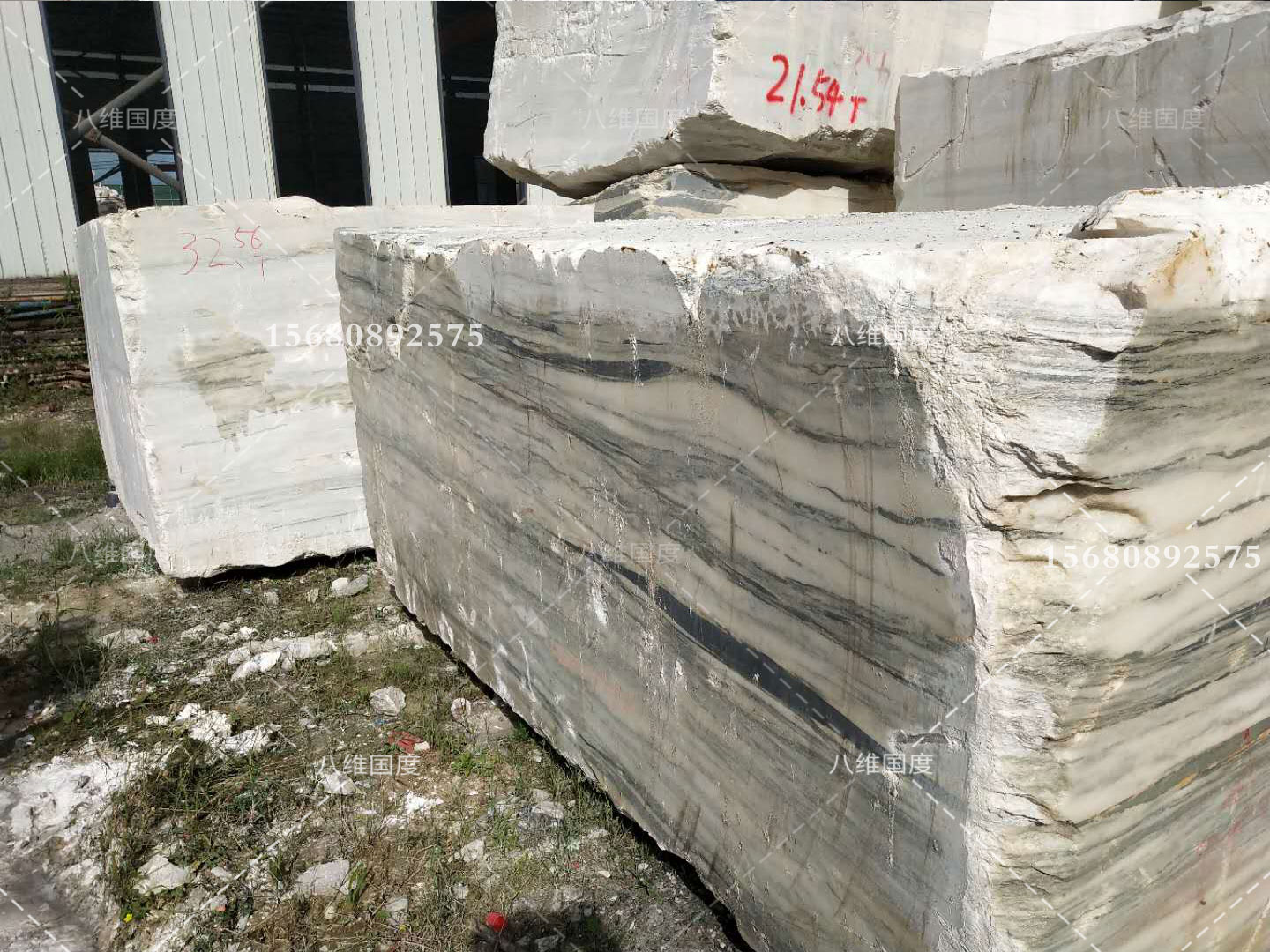 大理石山水画荒料原料